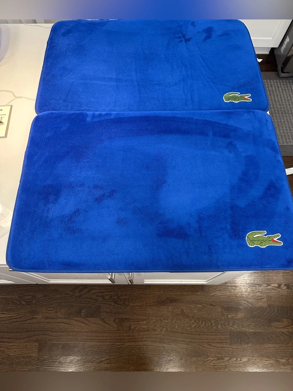 Lacoste logo bath mat memory foam cobalt blue set of 2 💙🐊
